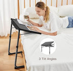 HUANUO TV Tray, Adjustable TV Tray Table - TV Dinner Tray on Bed & Sofa, Comfortable Folding TV Tray with 6 Height & 3 Tilt Angle Adjustments (Black) - color: Black