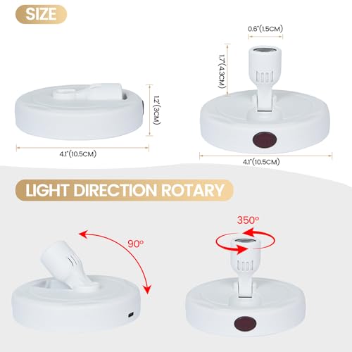 HAMVIDNE LED Spotlight, Rechargeable Battery Picture Lights, Uplighting Indoor, Spot Light with Remote, Plant Tree & Wall Art Display Dartboard Closet Spotlight-White - color: Chargeable White, size: 2 Pack
