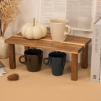 Acacia Wooden Desktop Organizer Shelf Kitchen Cabinet and Counter Riser Display Shelf for Top of Desk Home Office Bathroom Coffee Table Display Stand