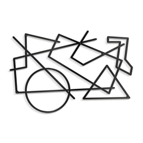SIGNLEADER Metal Wall Decor Geometric Picasso Minimalist Modern Luxury Wall Sculpture Hangings 3D Statue Home Decoration for Living Room, Bedroom, Bathroom, Kitchen, Fireplace, Office - 18" Black - color: Gry26-2405-m26, size: 18" Black