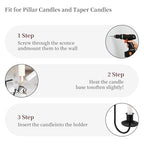 Black Candle Sconces Wall Decor Set of 2, Metal Wall Candle Holders, Modern Decor for Dining, Fireplace, Weddings & Living Room, Taper Candle Sconces - Elegant Gift Packaging