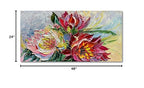Art Hand Painted red Flowers Art Oil Painting 24x48 Thick Texture Abstract Wall Decorative Art Oil Painting - color: Yi034