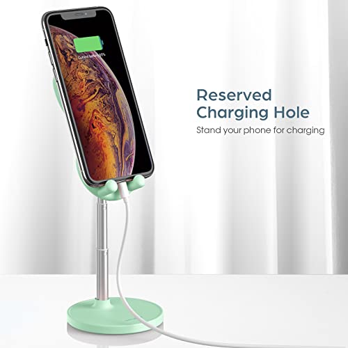 Cell Phone Stand,Angle Height Adjustable Cell Phone Stand for Desk,Cute Rabbit Phone Holder Stand for Desk, Compatible with All Mobile Phones, Tablets(4-10in) (Green) - color: Green