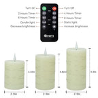 Rechargeable Flameless Candle, Flickering LED Pillar Real Wax Candle with Fairy Lights, Remote Control and Timer, Upgraded Teardrop Wick, Built-in Battery Electronic Candle, Set of 3 - color: Copper-Wire Drop