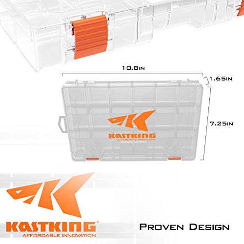 KastKing Tackle Boxes, Plastic Box, Plastic Storage Organizer Box with Removable Dividers - Fishing Tackle Storage - Box Organizer - 2 Packs /4 Packs Tackle Trays - Parts Box - color: Standard, size: 3600(4Pack)