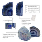 Crystal Book Ends Blue Dyed Agate Bookends Large 4-5 Lbs for Heavy Books 1 Pair - color: Blue, size: 4-5LBS