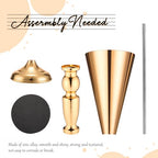 Potchen 6 Pcs Flower Trumpet Gold Vase Tabletop Centerpiece Gold Tall Flower Vases Bulk Wedding Table Decorative Centerpiece Table Decorations Arrangements for Floral Party Anniversary Birthday(M) - size: Medium