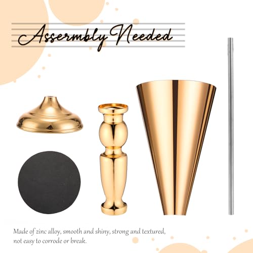 Potchen 6 Pcs Flower Trumpet Gold Vase Tabletop Centerpiece Gold Tall Flower Vases Bulk Wedding Table Decorative Centerpiece Table Decorations Arrangements for Floral Party Anniversary Birthday(M) - size: Medium