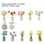 Mini Vase Magnets for Fridge, 10pack Cute Tiny Magnetic Glass Vases Refrigerator Accessories, Real Flowers Pot Magnet, Funny Aesthetic Plant Pot Locker Office Kitchen Decoration, Small Magnet Bud