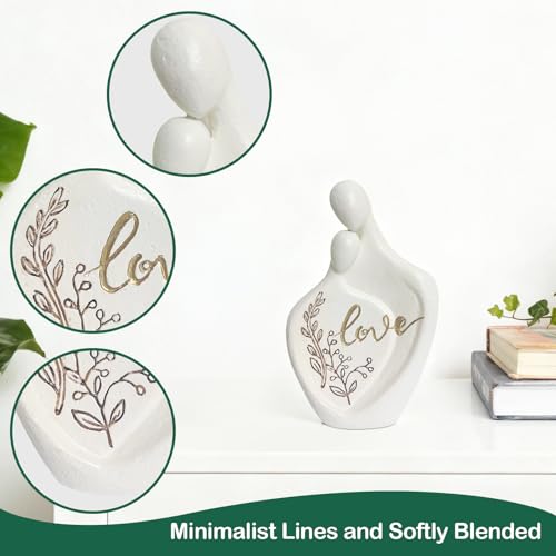 White Couple Lying in Arm Resin Figurine, 5.9" H, Romantic Gifts for Him & Her, Modern Abstract Design, Engagement Anniversary Wedding Keepsake Home Decor - style: Lying in Arm