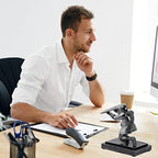 Spakon Knight Pen Holder with 2 Pens Resin Desk Organizers and Accessories Funny Executive Pen Stand Fancy Cool Office Gadgets Cool Desk Decorations for Men Home Supplies(Classic,Iron)