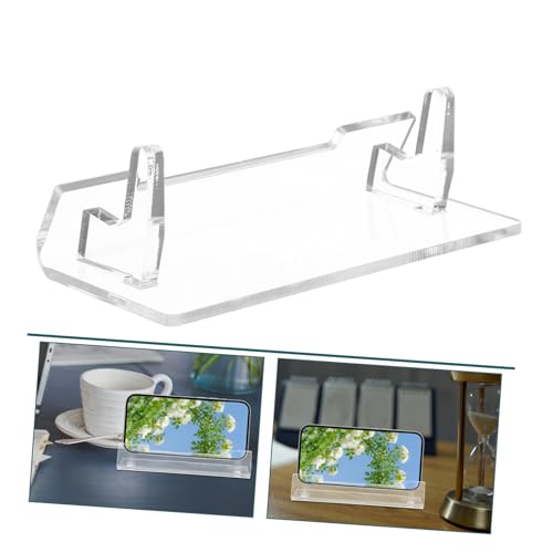 TEHAUX Transparent Acrylic Tablet Holder Minimalist Display Stand for Mobile Phones and Game Consoles for Office Desk and Home Decor Sturdy and Portable Design