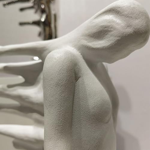 Statue Decorations Creative Abstract Character Sculpture Ornament Inspirational Entrance Room Luxury Desktop Decorations Furnishings Home Decor Object(White)