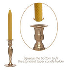 DEYBBY Handmade Beeswax Taper Candles, Dripless Wax Candles, Hand-Rolled Honeycomb Candles for Dinner Party, Set of 6 Flat Top（Brown Raw） - color: Brown Raw, size: 6 Pack