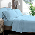 Italian 1500 Thread Count Heavy Soft Egyptian Cotton Sheet Set DEEP Pocket, Queen, Light Blue Solid, Premium Italian Finish (Features : Fully Elastic Fitted Sheet Fits 7-9" Pocket) - color: Light Blue ( Solid ), size: Queen Size (Fits 7-9 in Pockets)