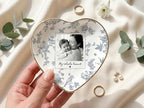 Personalized Mom Photo Jewelry Tray, I Love You Mom Toile De Jouy Jewelry Dish; Personalized Grandma Portrait Photo Trinket Tray, Mothers Day Gift for Grandma Mama 5 - color: Jewelry Dish 4