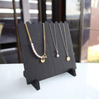 Ikee Design Set of 2 Wood Necklace Jewelry Display Stand for 8 Necklaces, Necklace Display Holder Organizer, Black Color - color: Black