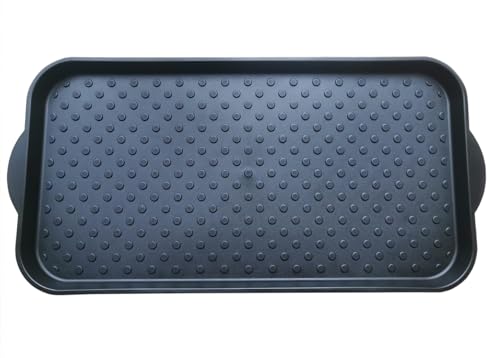 Boot Tray for Entryway,Hard Plastic Boot Mat,Shoe Tray,Shoe Mat for Indoor and Outdoor Use (Black dot (Hard Plastic), 29.5X14.9 inch) - color: Black Dot (Hard Plastic), size: 29" x 14" x 1.2"