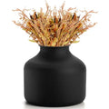 Goaste Metal Matte Flower Vase, Small Black Vases for Flower, 6.5 Inch Tall Iron Frosted Flower Arranging Vase for Table Centerpiece, Home, Shelf, Office, Garden Decor, Black