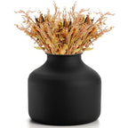 Goaste Metal Matte Flower Vase, Small Black Vases for Flower, 6.5 Inch Tall Iron Frosted Flower Arranging Vase for Table Centerpiece, Home, Shelf, Office, Garden Decor, Black