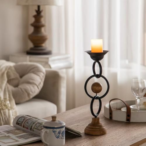 Unique Candle Holder - Candlestick Holders Decorative Candle Stand, 14.2 Inch Tall Decorative Taper Candle Stand, Non-Slip Base for Table Centerpiece, Home, Wedding, Party, Hotel Decor