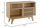 Modway Render Mid-Century Modern Two-Tier Display Stand in Oak - color: Oak
