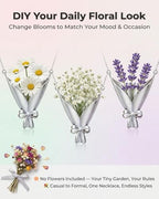 DIY Flower Bouquet Necklace Wearable Vase Pendant Insert Real Dried Flowers Handmade Customizable - color: 2pcs(no Flower)