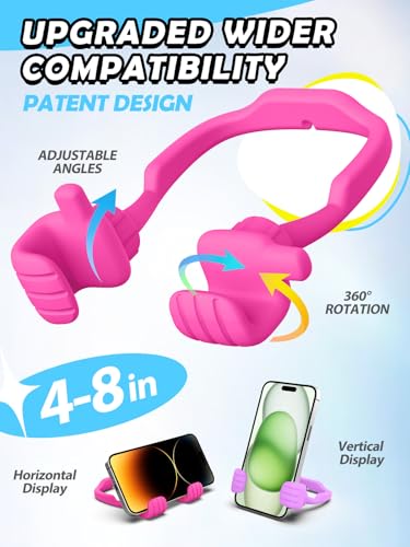Easter Basket Stuffers for Teen Girls Boys Kids Cell Phone Stand - 2 Pack Thumbs Up Lazy Phone Holder for Desk Birthday Easter Gifts for Adults Women Men(Bright Purple & Hot Pink, 2) - color: Bright Purple & Hot Pink, size: 2