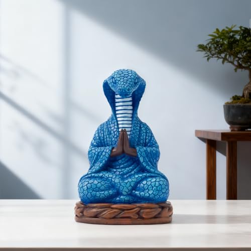 Meditation Snake Resin Statue - Zen Snake Figurine Statue for Snakes Lover Gifts Mediation Yoga Room Buddhism Namaste Room Decor Spiritual Sculpture for Office Home Shelf Desktop Decoration - style: Snake
