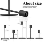 Smtyle Black Candlestick Holders Metal Taper Candle Holders Set of 5 Candle Stick Holder for Wedding Dinning Table Certerpiece Festive Party - color: Black-p5