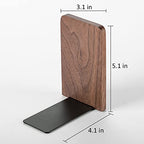 Muso Wood Book Ends for Shelves, Non-Slip Bookends, Heavy Duty Wooden Bookend Support for Books and Movies (Walnut 1 Pair) - color: Walnut-1 Pair