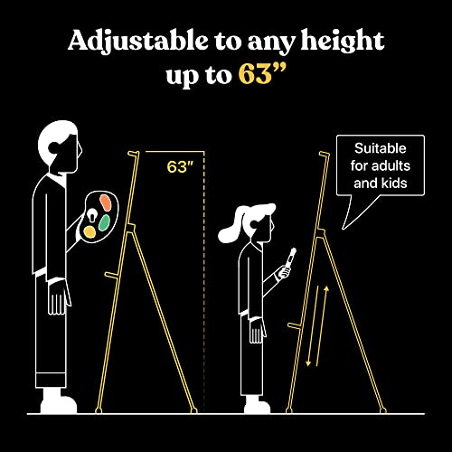 Portable Art Easel Stand 63 Inches - Black Picture Stands for Display w/Bag - Tabletop Art Easel Stand for Sign, Wedding Signs, Poster Stand, Painting Canvas Stand - Metal Tripod, Easels for Display - style: 63 Inch Anthracite Black (1 Pack)