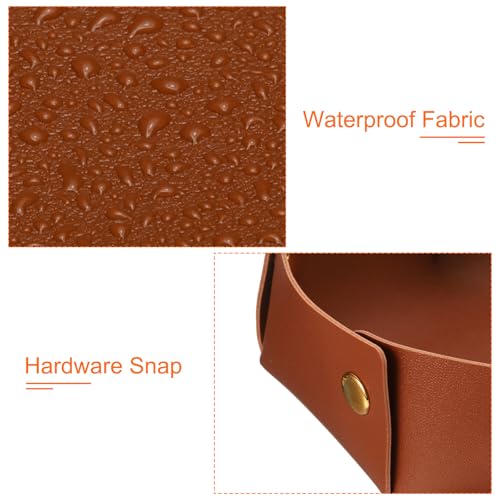 uxcell 2 Pcs Valet Tray for Women and Men, PU Leather Jewelry Tray Entryway Table Bedside Nightstand Catchall Storage Organizer for Jewelry Key Coin Watch Wallet (2 Size, Light Brown) - color: Light Brown