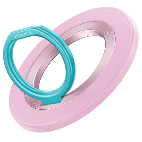 SYNCWIRE Magnetic Phone Ring Holder for MagSafe, 360° Rotation Cell Phone Grip Stand Finger Ring Kickstand Two-Sided Magnet Compatible with iPhone 17 Pro Max 16 15 14 13 12 MagSafe Accessories - color: Single Ring-1PCS-Candy Pop