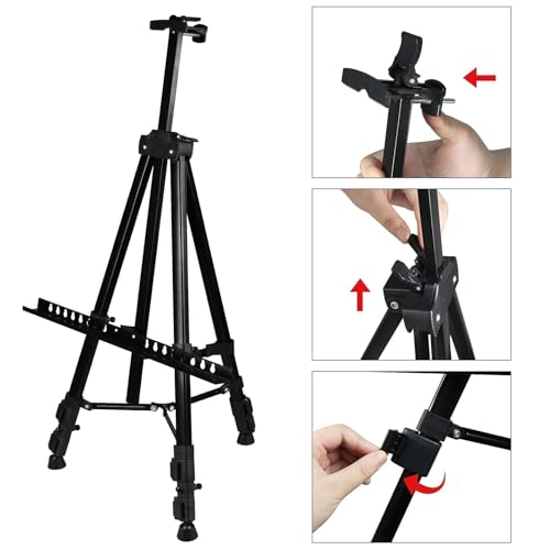 RRFTOK Art Painting Display Easel Stand,72Inches Adjustable Easels for Painting Canvases Height from 22-72”for Table-Top/Floor Paint and Displaying,Black - 3-Pack. - style: 72B 3-pack