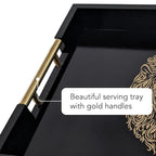Modern Serving Tray with Lion Design, Ottoman Tray, Tea and Coffee Table Platter, Jewelry Bathroom Organizer, Gift, Gloss Finish - style: LION