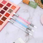 3 Pcs Nail Art Sculpture Pen, Dual Tipped Silicone Nail Tools, Silicone Head Acrylic Handle Nail Art Brushes, Rhinestone Nail Polish Carving Pen, Nail Art Tools for Home Salon(White, Pink, Blue) - color: White, Pink, Blue