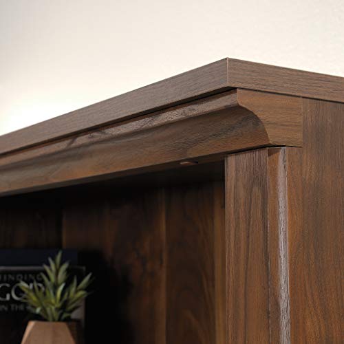 Sauder 5 Tier Book Shelf Wooden Bookcase Multipurpose Bookshelf for Home Office, Living Room, in Grand Walnut - color: Grand Walnut