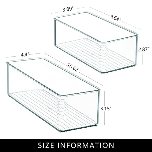 Qilinba 8 PACK Drawer Organizer Bins Bathroom Deep Drawer Organizer Tray for Cutlery Vanity Make-up, Clear Stackable Storage Bins for Kitchen Cabinet Closet Counter Organization and Storage
