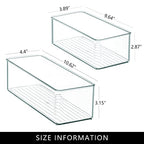 Qilinba 8 PACK Drawer Organizer Bins Bathroom Deep Drawer Organizer Tray for Cutlery Vanity Make-up, Clear Stackable Storage Bins for Kitchen Cabinet Closet Counter Organization and Storage