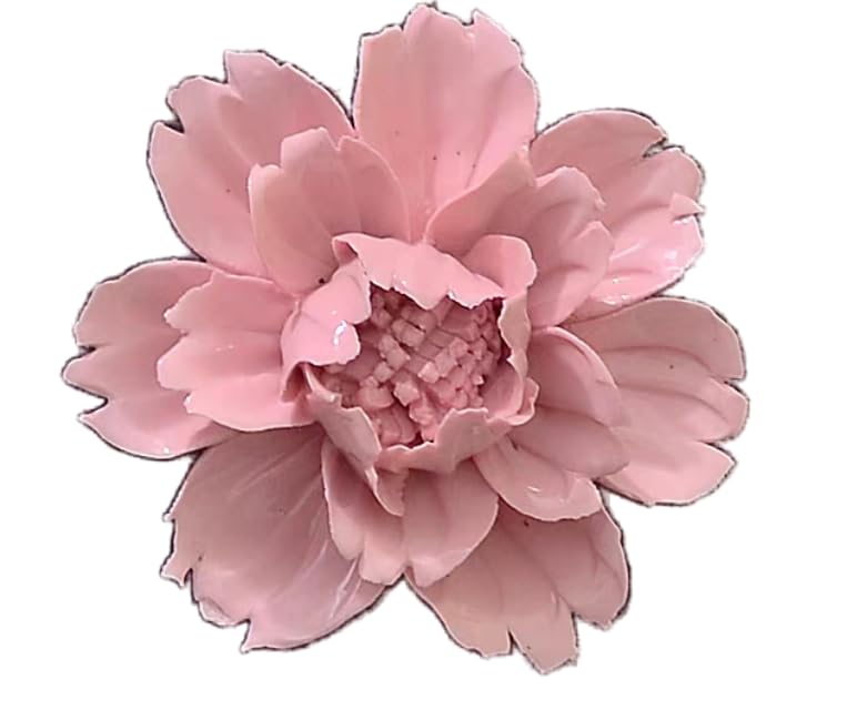 Peony,3.54" Ceramic Flower Wall Art, Artificial 3D Flower Wall Art, Handmade 3D Wall Art Hanging Sculpture, Porcelain Flower Wall Decoration for Home Office Decor (Pink) - color: Pink,Peony,3.54"