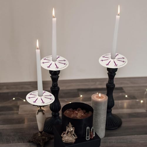 YOROXRG 200 pcs Church Candles with Drip Protectors for Devotional Candlelight Vigil Service, Unscented White 5" H X 1/2" D, No Smoke, Shabbat, Praye - color: White-5" 200