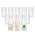 Hewory Glass Hurricane Candle Holder Set of 12, Clear Glass Candle Holders for Pillar Candles Floating Candles, 6 inch Glass Cylinder Hurricane Vases for Centerpieces Wedding Christmas Home Decor - size: 6 inch-12PCS