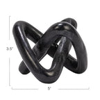 Creative Co-Op Modern Decorative Marble Link Knot, Black - color: Black