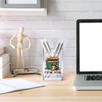 It's Fine I'm Fine Acrylic Cosmetic Pencil Pen Holder Cup, Funny Raccoon Dumpster Fire Pen Holder Cup, Raccoon Lover Gifts for Women Men, Office Sarcastic Gifts for Women Men Colleague Boss - style: It's Fine D