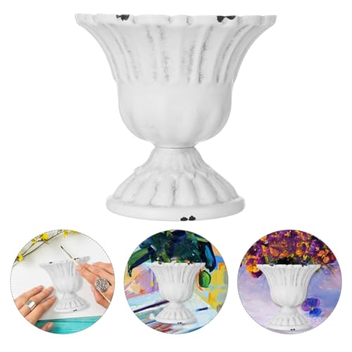Amosfun Vintage Decorative Half Vase Flowerpot Prop for Home Office Cafe Oil Painting and DIY Drawing 4.64X4.56X2.08 Inches