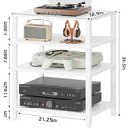 LELELINKY 4-Tier AV Media Player Stand, Stereo Stand, Modern Audio Shelf,Wooden TV Stand,Multifunctional Media Console Shelf, Suitable for Home, Conference Room, White - color: White, size: 4 Tier