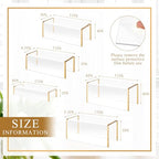 RattanView 5 Pack Clear Acrylic Purses Display Stands, 11" L 5mm Thick Luxury Purse, Handbag, Jewelry & Perfume Risers, Gold Luxury Shoe Display Riser for Closet, Boutique, Vendor Events (5 Tier) - size: 5 Tier