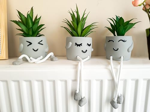 OLEEK small fake plants office decor - fake succulents plants artificial for desk decor - fake plant office decorations for work - office decor for women - office plants cubicle accessories room décor - size: Suzy (Set of 1)