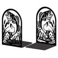 Peacoblue Metal Bookends for Shelves, Modern Decorative Heavy Duty Study Book Ends Stoppers for Office, Desk, Shelf, Room 5.3"x4.3"x7.9" Cast Iron Simple Tall Bookends 1 Pair (Fish) - style: Fish